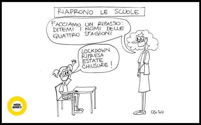 vignetta su riapertura scuole